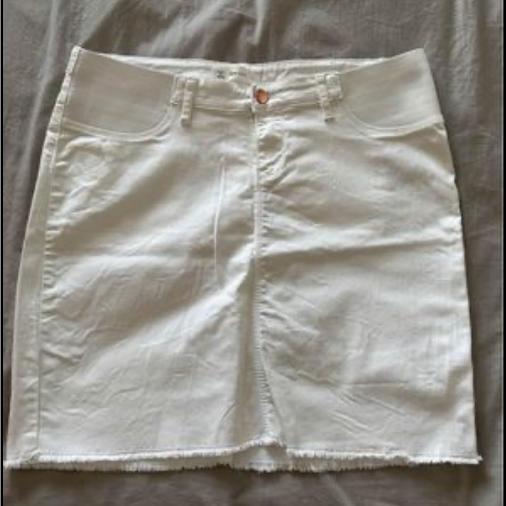 Like New Ripe Maternity White Denim Skirt - Large